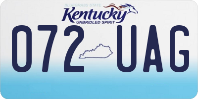 KY license plate 072UAG