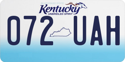 KY license plate 072UAH