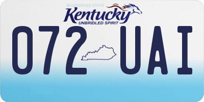 KY license plate 072UAI