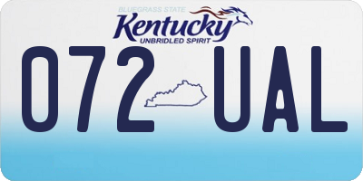 KY license plate 072UAL