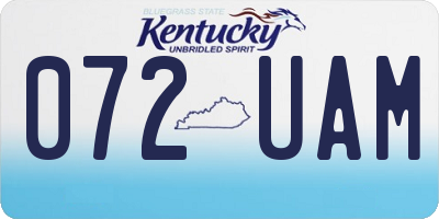 KY license plate 072UAM