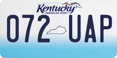 KY license plate 072UAP