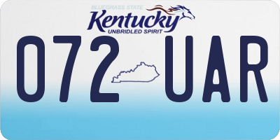 KY license plate 072UAR