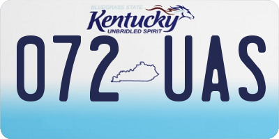 KY license plate 072UAS