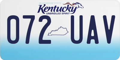 KY license plate 072UAV