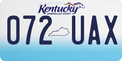 KY license plate 072UAX