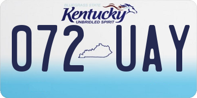 KY license plate 072UAY