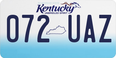 KY license plate 072UAZ