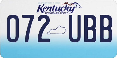 KY license plate 072UBB