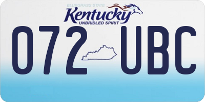KY license plate 072UBC
