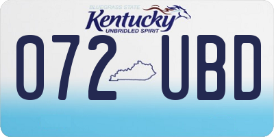 KY license plate 072UBD