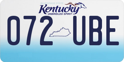 KY license plate 072UBE