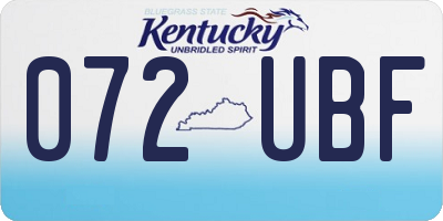 KY license plate 072UBF