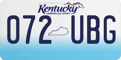 KY license plate 072UBG