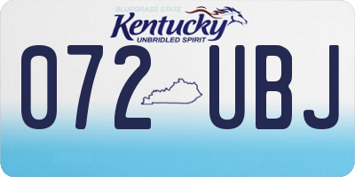 KY license plate 072UBJ