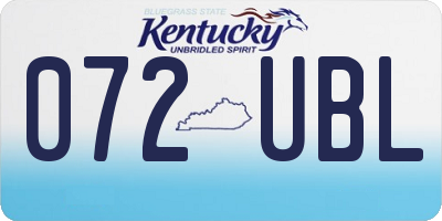KY license plate 072UBL