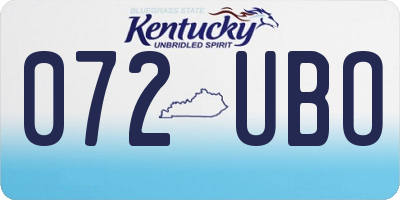 KY license plate 072UBO