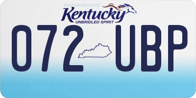 KY license plate 072UBP