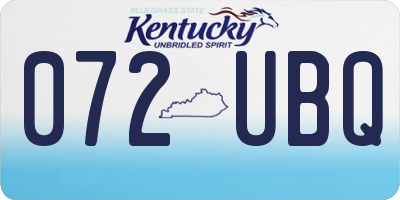 KY license plate 072UBQ