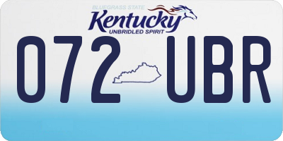 KY license plate 072UBR