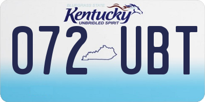 KY license plate 072UBT