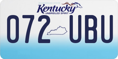 KY license plate 072UBU