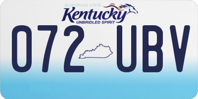KY license plate 072UBV
