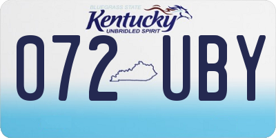 KY license plate 072UBY