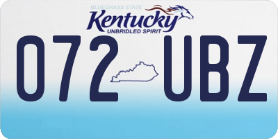 KY license plate 072UBZ
