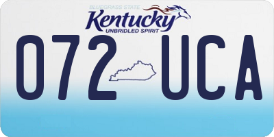 KY license plate 072UCA