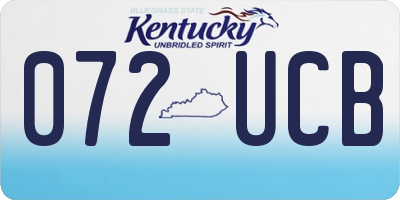 KY license plate 072UCB