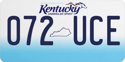 KY license plate 072UCE