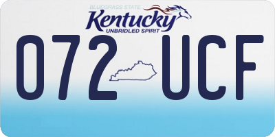 KY license plate 072UCF