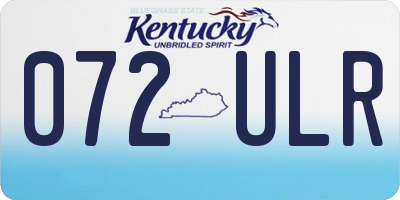 KY license plate 072ULR