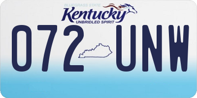 KY license plate 072UNW