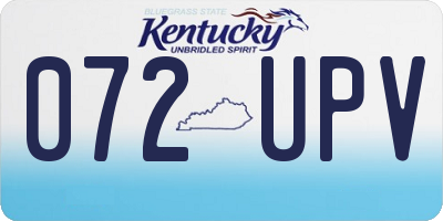 KY license plate 072UPV