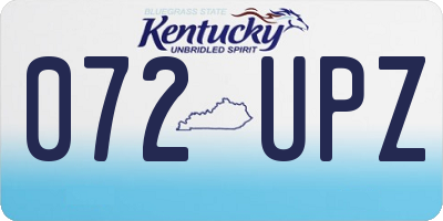 KY license plate 072UPZ
