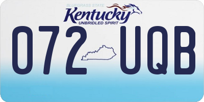 KY license plate 072UQB