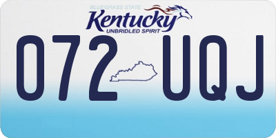 KY license plate 072UQJ