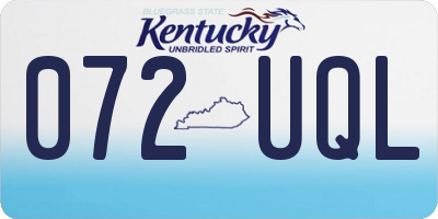 KY license plate 072UQL