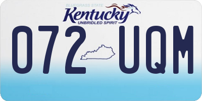 KY license plate 072UQM