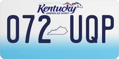 KY license plate 072UQP