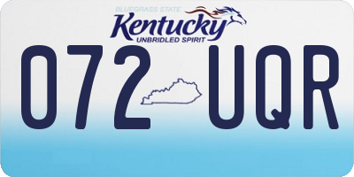 KY license plate 072UQR