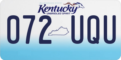KY license plate 072UQU