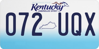 KY license plate 072UQX