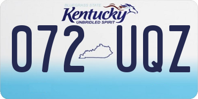 KY license plate 072UQZ