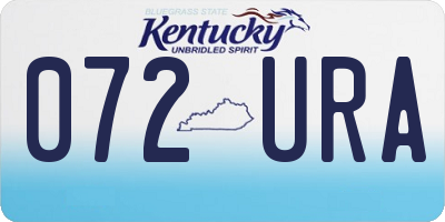 KY license plate 072URA