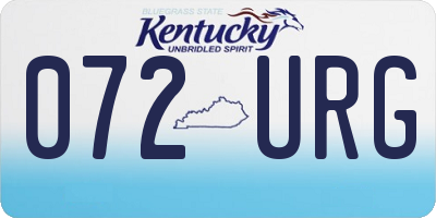 KY license plate 072URG