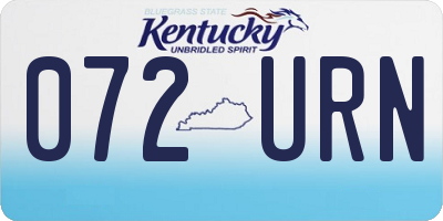 KY license plate 072URN