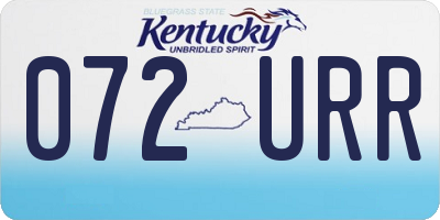 KY license plate 072URR